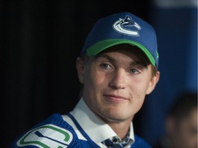 Nils Hoglander is picked in the second round by the Vancouver Canucks in Day 2 of the 2019 NHL Draft at Rogers Arena in Vancouver, BC Saturday, June 22, 2019.