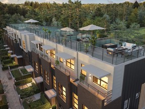 The 27North townhome development in North Vancouver offers rooftop gardens for most of the units.