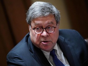 U.S. Attorney General William Barr speaks during a discussion with state attorneys general on protection from social media abuses in the Cabinet Room of the White House in Washington, D.C., Sept. 23, 2020.