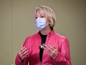 B.C. Provincial Health Officer Dr. Bonnie Henry answers questions from the media in Vancouver on December 15, 2020.