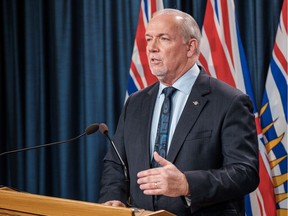 Premier John Horgan addresses the media on Dec. 2, 2020.