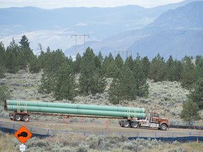 Construction of the Trans Mountain Pipeline underway near Kamloops in September.
