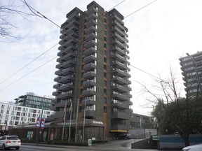 The 17-storey Plaza 500 at 500 West 12th Ave. in Vancouver on Dec. 15, 2020.