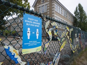 The British Columbia government says it is releasing about $12 million to school districts across the province to further support the COVID-19 response. Hastings Elementary School in Vancouver is pictured here.