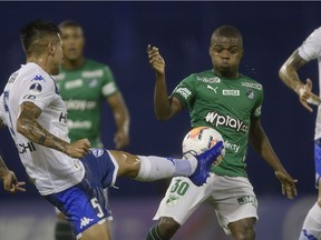 Deportivo Cali’s Déiber Caicedo (right) is joining the Vancouver Whitecaps on a three-year deal, the Major League Soccer club announced on Jan. 26, 2021.