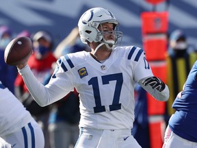 Colts QB Philip Rivers throws a pass against the Buffalo Bills earlier this month.