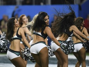 NFL cheerleaders at the Super Bowl in 2018.