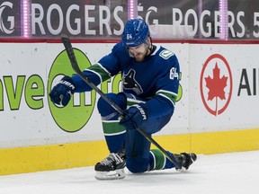 Tyler Motte celebrates one of his six goals in 24 games last season.