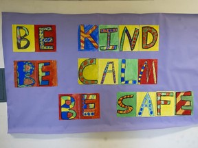COVID-19 messages in a B.C. school.
