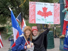 One poster on the Canada for Trump facebook page – identifying herself only as “Yisrael Canada” - said she had traveled to Texas to rally for the president, and posted photographs of a woman at a Trump rally holding a Canadian-flag sign.