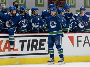 Brock Boeser has a lot to celebrate with 16 goals this NHL season.