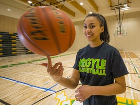 Argyle Pipers Grade 12 guard Aiko Williams has had to develop a solid, verbal sales pitch for post-secondary coaches in trying to land a basketball scholarship. ‘It’s different than in past years for people,’ she says. ‘You want to be able to show them what you do on the court. You have to find a way to connect with them still.’