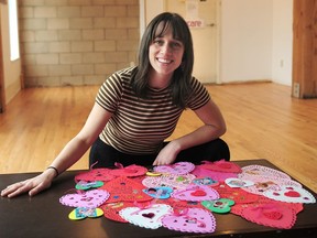 Daniela Gunn-Doerge with a selection of Valentine’s cards for seniors in long-term care homes. ‘The small act of creating a card has a huge impact on both the maker of the card and the receiver of the card,’ she says.