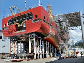 Fisheries vessel under construction at Seaspan Shipyards.