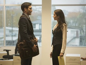 The COVID-19 shutdown meant the CW's Superman & Lois were able to film scenes in the Vancouver Sun and Province's newsroom, while reporters worked remotely from home. Tyler Hoechlin and Elizabeth Tulloch are pictured in a scene from the premier, starring as Clark Kent and Lois Lane.