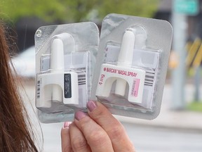 Unlike in Ontario and Québec, the easy-to-use nasal spray version of naloxone is not funded for public use in B.C., says pharmacy manager Craig Plain of the Pier Health Resource Centre.
