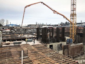 Construction continues on the $312-million Legion Veterans Village on 135 A Street in Surrey. The village will be home to Canada's first Centre of Clinical Excellence for veterans and first responders with PTSD.