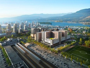 A rendering of the new St. Paul's Hospital at the False Creek Flats.