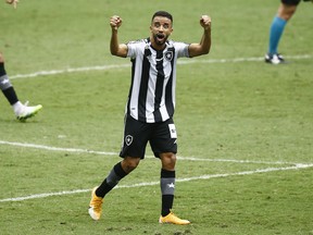 Caio Alexandre of Botafogo celebrates after scoring during the match between Botafogo and Fluminense as part of the Brasileirao Series A at Engenhao Stadium on October 4, 2020 in Rio de Janeiro, Brazil.