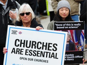 Scenes outside BC Supreme Court as a legal advocacy group challenging British Columbia's COVID-19 restrictions on worship services and public protests was in court on March 1, 2021.
