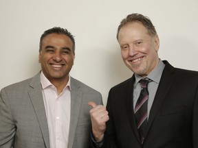 Sports broadcasters Rick Dhaliwal (left) and Don Taylor, formerly of TSN 1040, who will be taking their talents to CHEK television for a new weekday sports show.