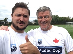 Corey Basso, left, and Colin Miller will be calling Vancouver Whitecaps games on the radio this season. The Whitecaps and Corus Entertainment struck a two-year radio broadcasting deal, filling the void left by TSN1040's closing.