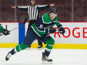 VANCOUVER, BC - February 25, 2021  - Vancouver Canucks Brock Boeser vs Edmonton Oilers in NHL action at Rogers Arena in Vancouver, BC, February 25, 2021. 

Photo by Arlen Redekop / Vancouver Sun / The Province News (PNG) (story by  reporter) [PNG Merlin Archive]