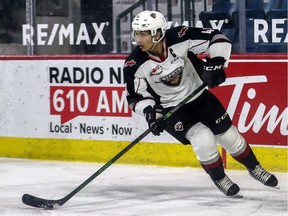 Captain Alex Kannok Leipert had one goal as the Vancouver Giants had their winning streak snapped in a 6-3 loss on Saturday, April 10 to the Prince George Cougars. Photo: Allen Douglas