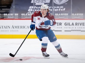 Bowen Byram played 19 games in his rookie season for the Colorado Avalanche, collecting two assists and a plus-one rating. He averaged 17 minutes, 31 seconds of ice time per game.