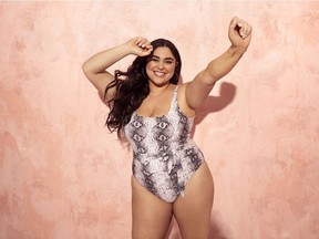 Roxy Earle wearing the limited-edition Joe Fresh x Roxy Earle One-Piece Swimsuit.