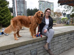 Robyn Pitman and her dog Finn at UBC.