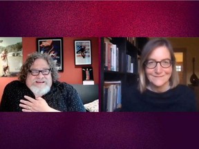 In this screen grab from the virtual press room courtesy of Film Independent Directors Jim LeBrecht and Nicole Newnham speak after receiving the award for Best Documentary for "Crip Camp" during the Film Independent Spirit Awards on April 22, 2021.