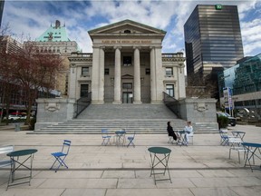 The south plaza of the Vancouver Art Gallery is one of the sites where alcohol consumption will be legally permitted this summer.