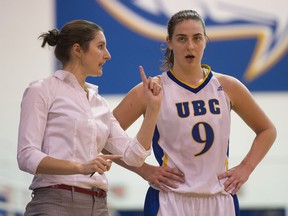 Then-assistant coach Carrie Watts gives some direction during a UBC women's basketball game in 2015. ‘I spent 19 years at UBC as a player and coach, which is nearly half my life. Anytime a chapter that has lasted that long closes, there’s a sadness to it,’ says Watts.