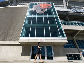 BC Place Stadium with the BC Lions logo in 2020