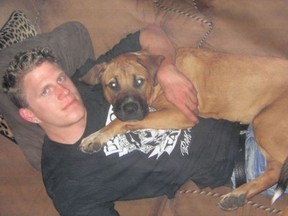 Bradley McPherson and his dog Prada.
