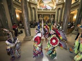 REGINA, SASK: January 7, 2019 - The grand entry into the Rotunda at the Legislative Building in Regina. Premier Scott Moe made an official announcement on behalf to the provincial government to apologize for the Sixties Scoop.