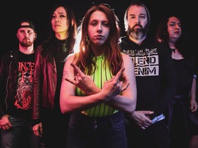 Singer Rose Anson is front and centre in Fallen Stars, a Vancouver hard rock/heavy metal quintet whose members are proud members of the LGBTQ+ and Queer community.