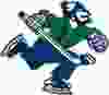 The new logo for the AHL’s Abbotsford Canucks features Johnny Canuck.