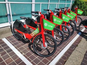 Lime launched B.C.'s first electric-bike sharing program Monday in the North Shore.