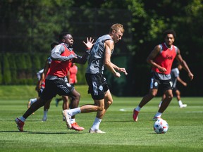 The Vancouver Whitecaps returned to training at the University of B.C. for the first time in fourth months Tuesday.