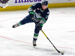 The Vancouver Giants have acquired 2002-born forward Payton Mount and 2001-born defenceman Cade McNelly (above) from the Seattle Thunderbirds. In return the G-Men are sending a second-round draft pick in 2023 and a fifth-round pick in 2024 back to the Thunderbirds.