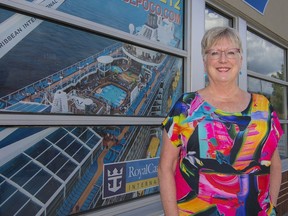 Travel agent Barbara Young. The predicament of travel agents, who are still at risk of going out of business, though travel is reopening, if federal assistance programs aren't extended..........................(Photo credit: Francis Georgian / Postmedia) , Vancouver. Vancouver Reporter: , ( Francis Georgian / PNG staff photographer) [PNG Merlin Archive]