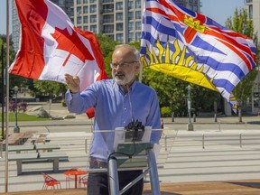 Mayor Richard Stewart of Coquitlam at Thursday's announcement.