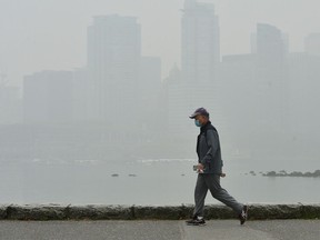 FILE PHOTO: Smoke from U.S. wildfires choked Metro Vancouver in 2020.