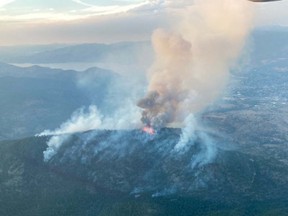 As of 9 p.m. on Aug. 29, the Skaha Creek wildfire (K52739) southwest of Penticton was estimated to be 100 hectares in size and was classified as Out of Control.