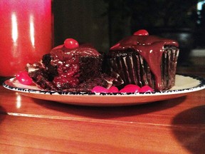 Dark chocolate cupcakes.