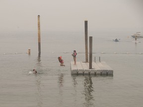 Smoke from the fires burning in B.C.'s Interior and Washington State has brought with it high concentrations of fine particulate matter and hazy skies.