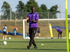 Pacific FC coach Pa-Modou Kah, a former Whitecaps defender, supplied one of the few top moments in the Caps’ Canadian Championship history, riding a hoverboard around the field at B.C. Place Stadium after the club’s title win in 2015.