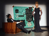 Jay-Z and Beyonce with Jean-Michel Basquiat painting "Equals Pi" for the Tiffany and Co. ad campaign About Love.